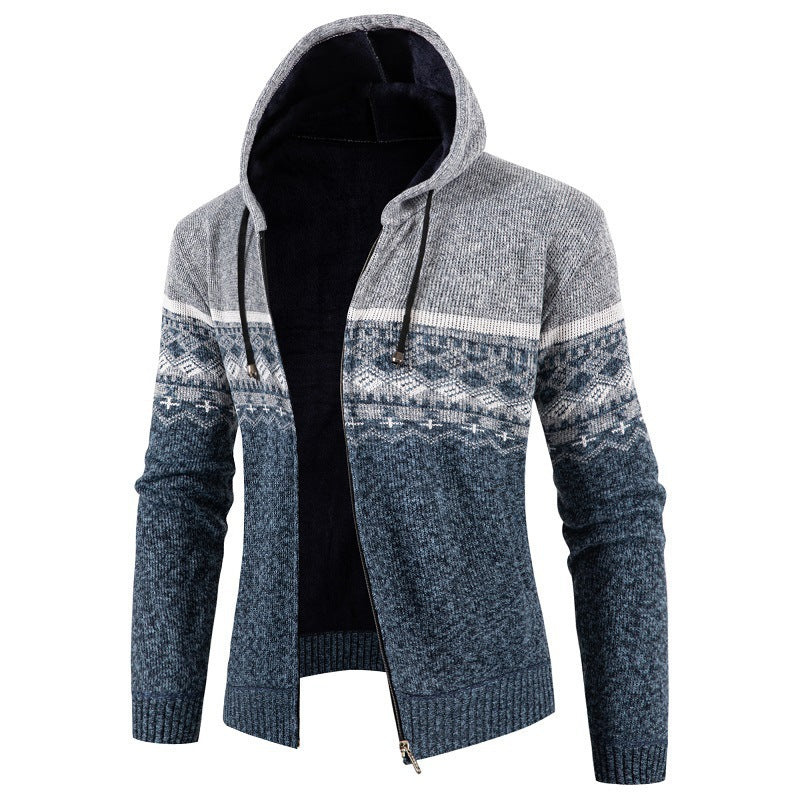 Herren Kapuzenpullover mit Norweger-Muster R&B