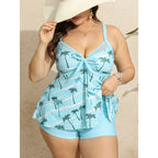 Damen Tankini-Set mit floralem Design und effektvollem Drapierungselement R&B