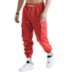 Herren Cargo-Jogginghose mit seitlichen Reißverschlusstaschen und elastischem Bund R&B