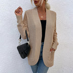 Damen Strickjacke mit lässiger Passform und offenen Taschen