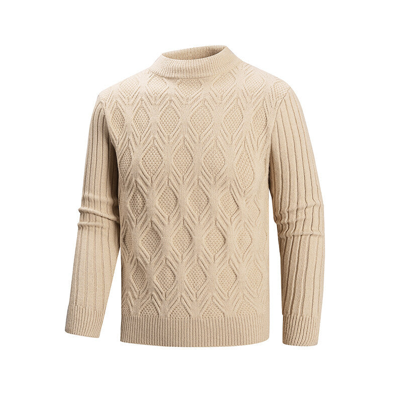 Herren Rollkragenpullover mit strukturierter Strickoberfläche R&B