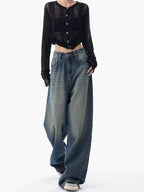 Damen Modische und luftige Strickjacke mit Knopfleiste R&B
