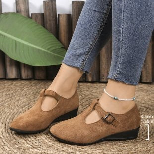 Damen Komfortable Ballerinas mit verstellbarem Riemen R&B