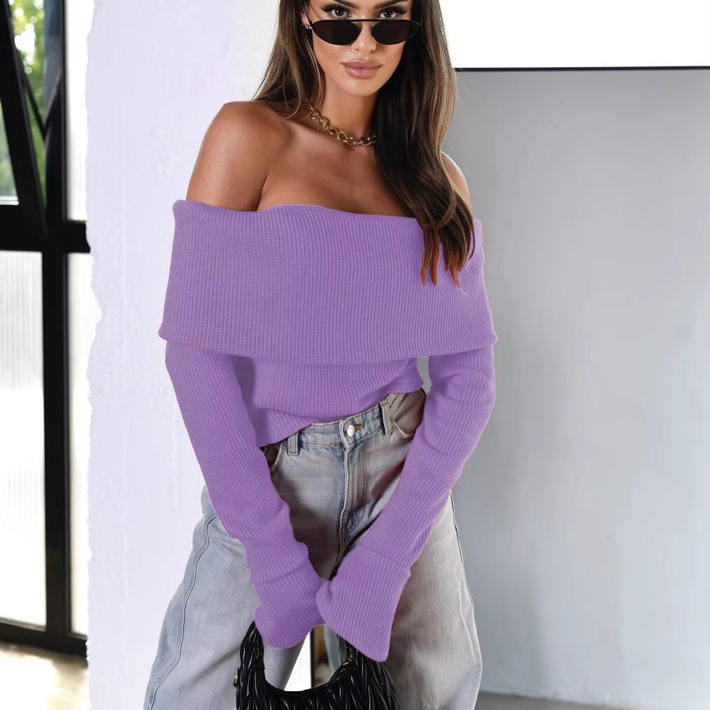 Damen Off-Shoulder Strickpullover mit eleganter Passform R&B