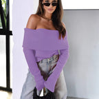 Damen Off-Shoulder Strickpullover mit eleganter Passform R&B