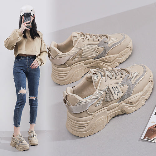Damen Sneakers im modernen Chunky-Stil mit atmungsaktivem Obermaterial und gepolsterter Sohle R&B