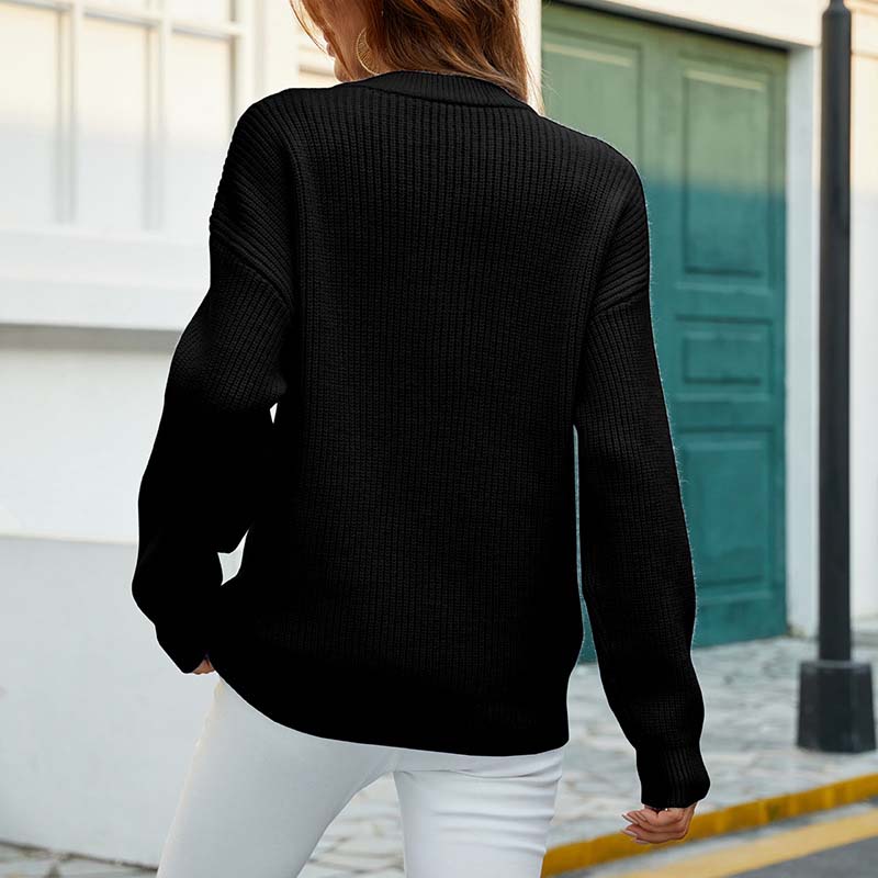 R&B | Einfarbiger Strickpullover Mit Feinem Strick