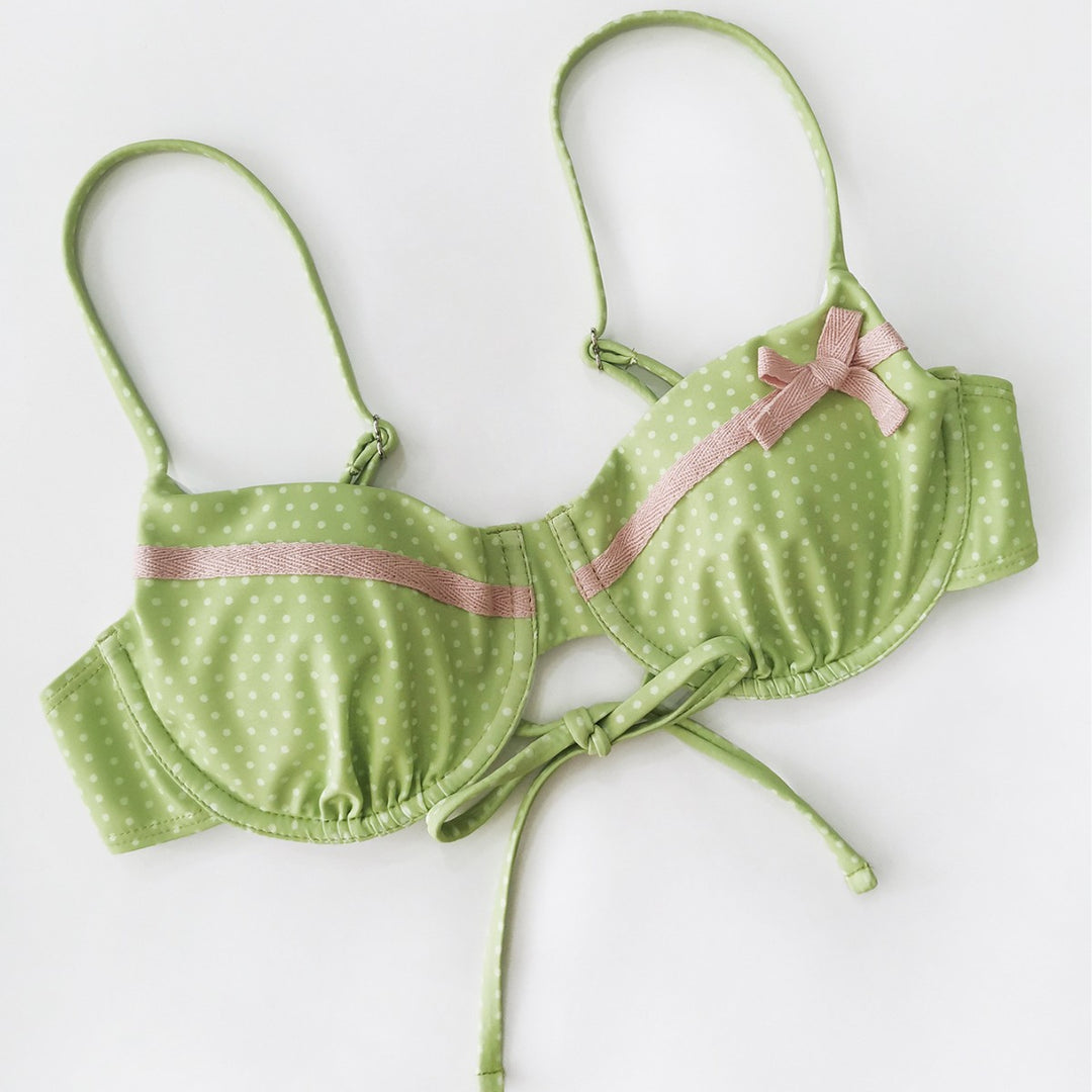 Damen gepunkteter Bikini mit verspieltem Design R&B