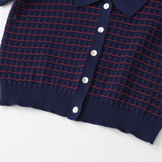 Damen Kurzarm Pullover mit strukturiertem Gewebe R&B