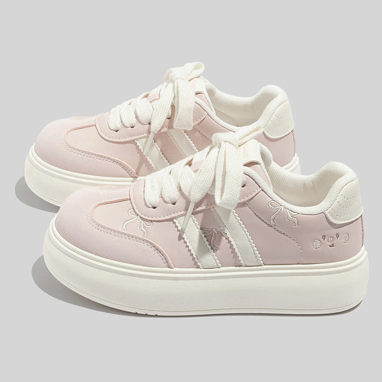 Damen Modische Sneakers mit verspielten Schleifenakzenten und atmungsaktiver Oberflächenstruktur R&B
