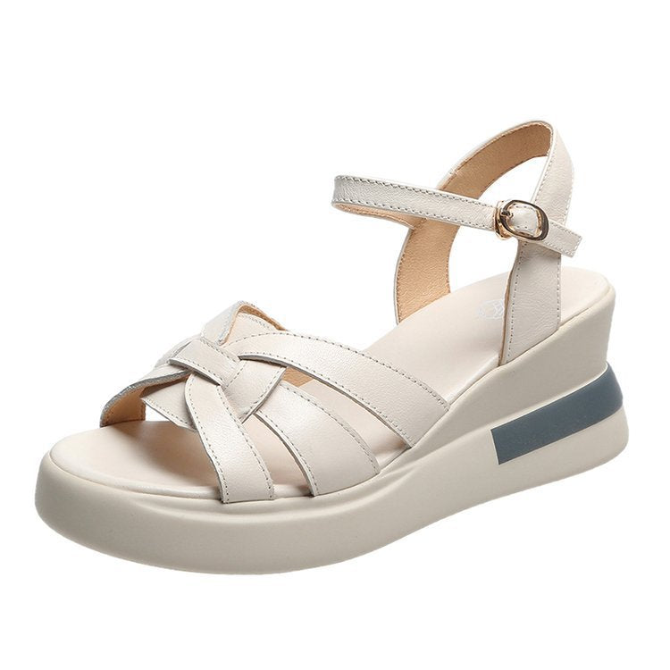Damen Wedge-Sandalen mit modischem Flecht-Design und komfortablem Fußbett R&B