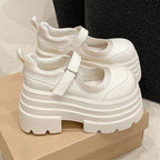 Damen modische Plateau-Schuhe mit praktischem Riemenverschluss