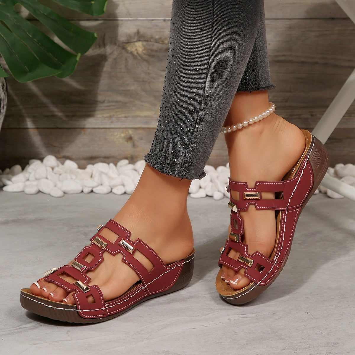 Damen Komfortable Sandalen mit modernem Riemendesign und rutschfester Sohle