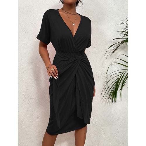 Damen Wickelkleid mit elegantem V-Ausschnitt und Vielzahl an Stylingmöglichkeiten R&B