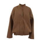 Damen Oversized Fleece-Jacke mit Druckknopfverschluss und seitlichen Taschen R&B