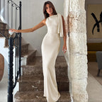Damen Elegantes Maxikleid mit asymmetrischen Trägerdetails R&B