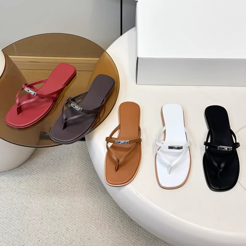 Damen Zehentrenner-Sandalen mit elegantem Riemendesign und modischer Schnalle R&B