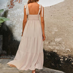 Damen Maxikleid mit verstellbaren Spaghettiträgern R&B