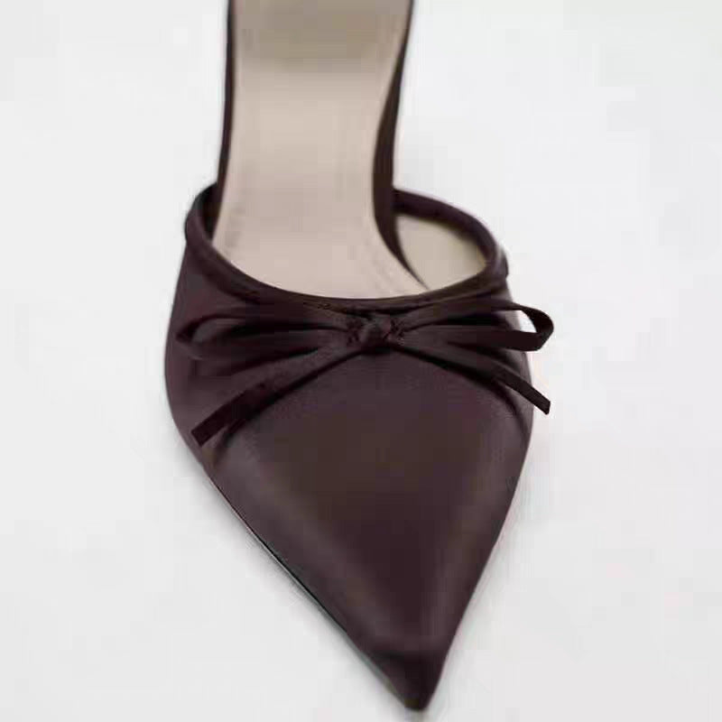 Damen elegant spitze Mules mit Schleifenverzierung R&B