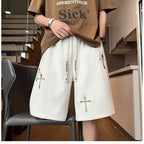 Herren lässige Shorts mit einzigartigen Stickdetails und atmungsaktiver Passform