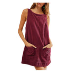 Damen lässiges Jerseykleid mit Taschen und Rundhalsausschnitt R&B