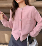 Damen Strickjacke mit dekorativen Taschen und edlen Knöpfen R&B