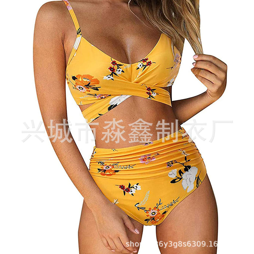 Damen Crop-Top Bikini-Set mit geflochtenem Design R&B