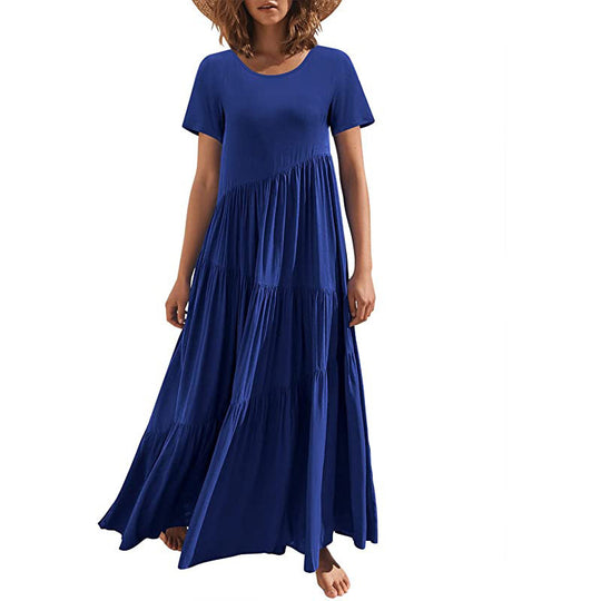 Damen Maxikleid mit lässiger Passform und fließendem Saum R&B