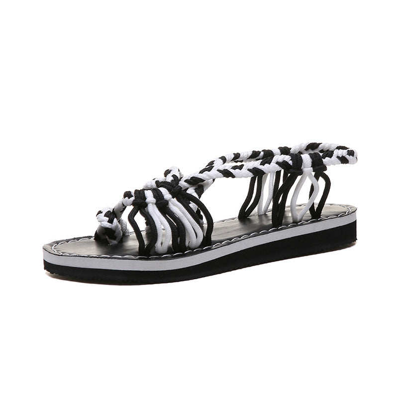 Damen Freizeit-Sandalen mit kunstvoll geflochtenem Riemen-Design R&B