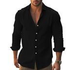 Herren Elegantes Langarmhemd mit modernem Kragen und hochwertiger Baumwollstruktur R&B