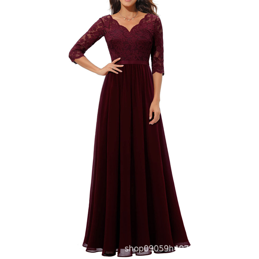 Damen elegantes Spitzenkleid R&B