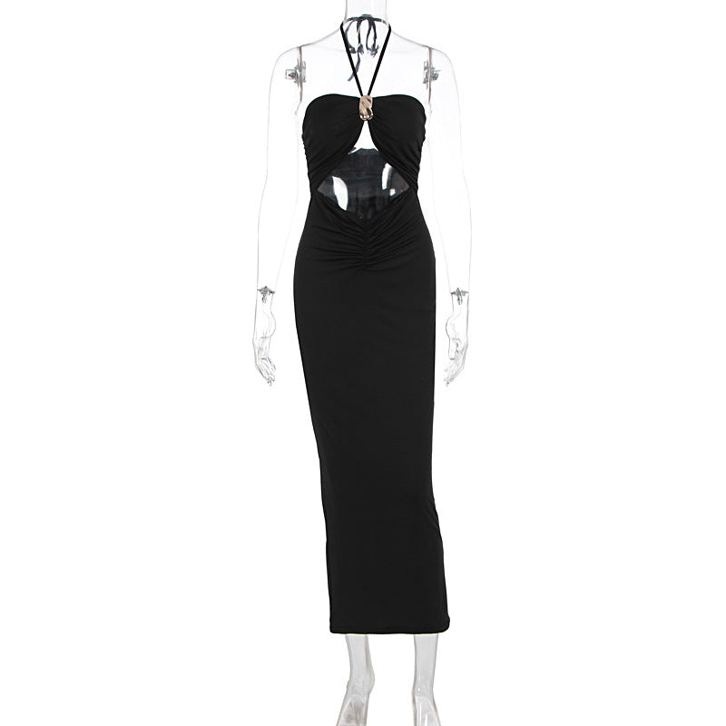 Damen figurbetontes Abendkleid mit schulterfreiem Design und eleganter Drapierung R&B