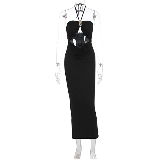 Damen figurbetontes Abendkleid mit schulterfreiem Design und eleganter Drapierung R&B