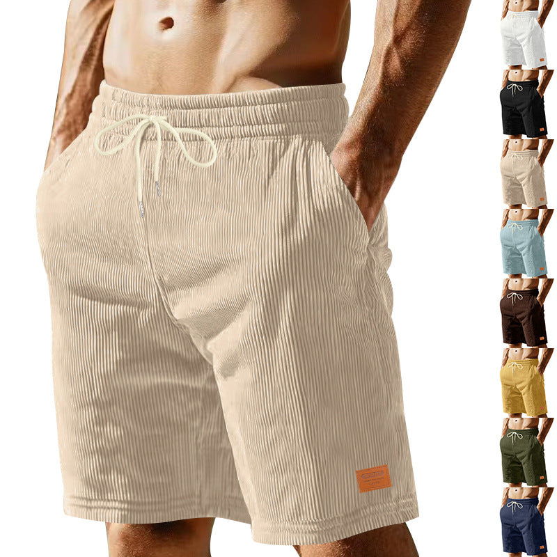 Herren nan lässige Bermudashorts aus feinstrukturiertem Baumwollmix mit elastischem Bund und Kordelzug R&B