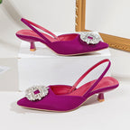 Damen Slingback-Pumps mit funkelndem Schmuckdetail R&B