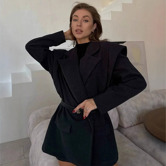 Damen elegante oversized Blazerjacke R&B