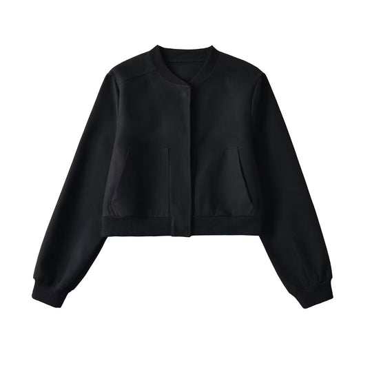 Damen lässige cropped Sweatjacke mit Taschen R&B