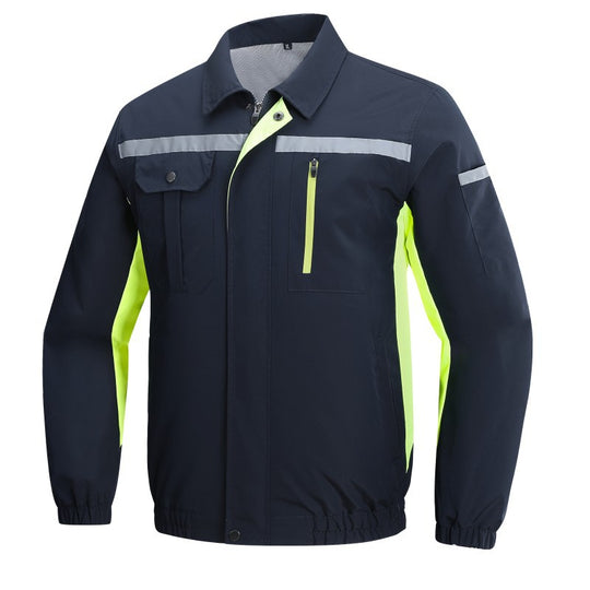 Herren nan atmungsaktive Arbeitsjacke mit integrierten Rückenlüftern und reflektierenden Streifen R&B