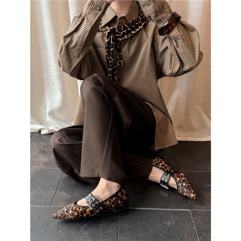 Damen elegante spitze Riemchenballerinas mit Nieten R&B