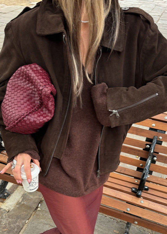 R&B | Touch Cropped Wildlederjacke