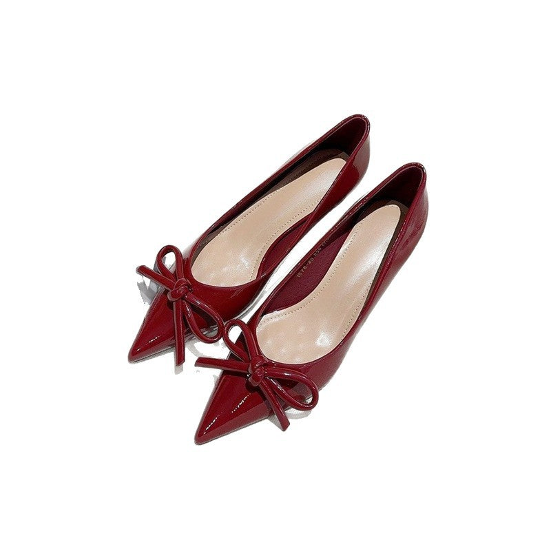 Damen elegante Slingback Pumps mit verspielter Schleifenverzierung