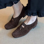 Damen Mokassins mit elastischen Riemen und raffiniertem Falten-Design R&B