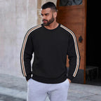Herren Sportlicher Sweatshirt mit strukturierter Oberfläche und modernen Streifen R&B