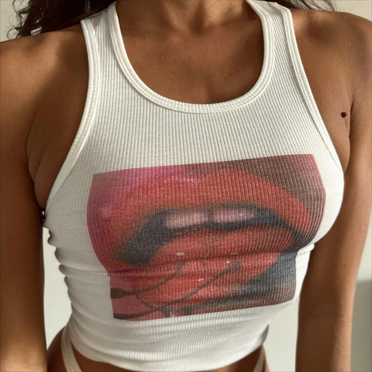 Damen Tanktop mit auffälligem grafischen Druck R&B