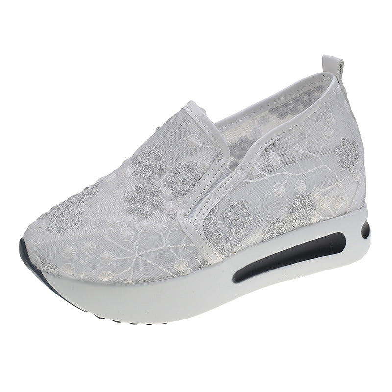 Damen Komfortable Sneaker mit floralem Stickmuster und rutschfester Sohle R&B