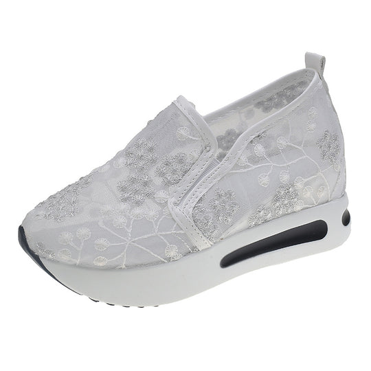 Damen Komfortable Sneaker mit floralem Stickmuster und rutschfester Sohle R&B