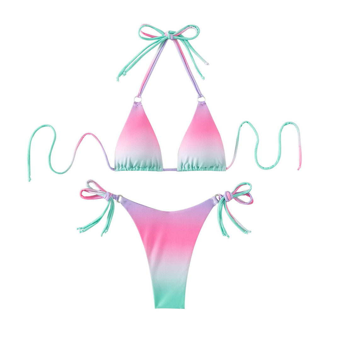Damen Triangel-Bikini mit individuell anpassbarem Bindesystem und modischem Farbverlauf R&B