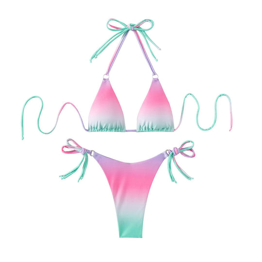 Damen Triangel-Bikini mit individuell anpassbarem Bindesystem und modischem Farbverlauf R&B