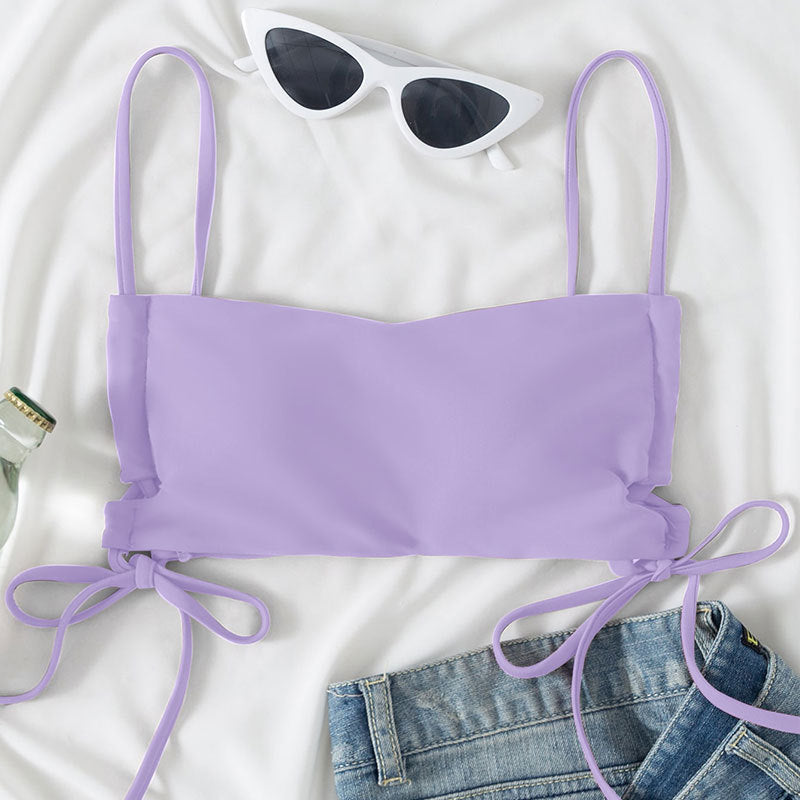 Damen Crop-Top mit verstellbaren Schleifen R&B