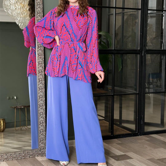 Damen modische Bluse mit voluminösen Ärmeln R&B